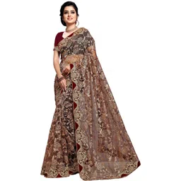 aruna sarees Embroidered Bollywood Net Saree-picture-11