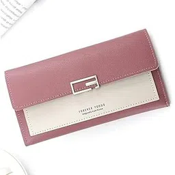 arura (label) Women's Long Wallet Clutch Bag Three Fold Buckle Coin Purse Women's Handbag (Random Color) image 1