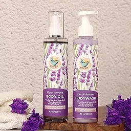 ARUVANA Floral Nirvana Body Wash & Body Oil Pack Of 2 With Lavender And Ylang Ylang Essential Oil |Body Wash For Softer, Smoother Skin & Non-greasy Bodyoil | Soft & Nourished Skin | For Dry To Very Dry Skin 200ml-picture-45