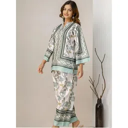 ARV TRENDS Women Floral Printed Round Neck Bamboo Tunic With Trouser-picture-21