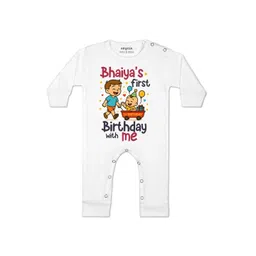arvesa Bhaiya First Birthday With Me Printed Baby Rompers-picture-38