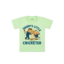 arvesa Daddy Little Cricketer Printed Kids Tshirt-picture-21