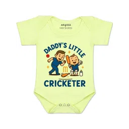 arvesa Daddy Little Cricketer Printed Romper-picture-30