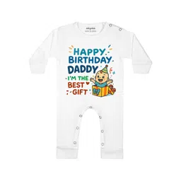 Arvesa Happy Birthday Daddy I'm The Best Gift Printed Bodysuit-picture-17