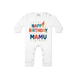 arvesa Happy Birthday Mamu Printed Baby Rompers-picture-36