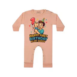 Arvesa Happy First Birthday As My Daddy Printed Bodysuit-picture-15
