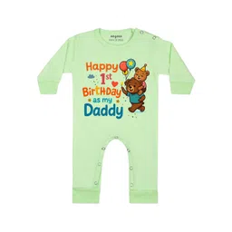 Arvesa Happy First Birthday As My Daddy Printed Bodysuit-picture-13