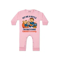arvesa I'm Watching Cricket With Daddy Printed Baby Rompers-picture-36