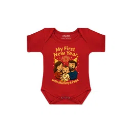 Arvesa Infants My First New Year Printed Pure Cotton Bodysuit-picture-37