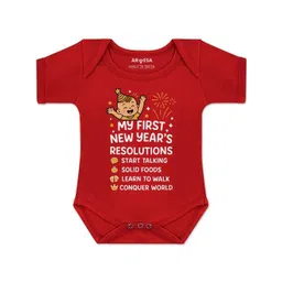 Arvesa Infants My First New Year Printed Pure Cotton Bodysuit-picture-35