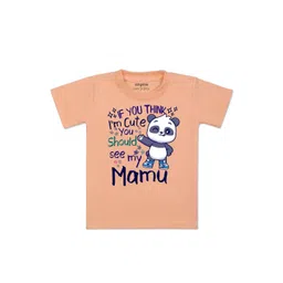 Arvesa Kids Typography Printed V-Neck Applique T-shirt-picture-26