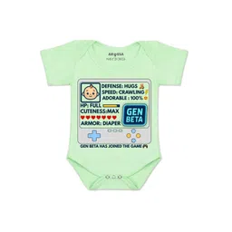 Arvesa Kids-Unisex Green Cotton Rompers-picture-13