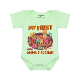 Arvesa Kids-Unisex Green Cotton Rompers-picture-37