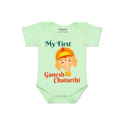 Arvesa Kids-Unisex Green Cotton Rompers-picture-27