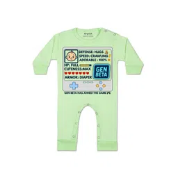 Arvesa Kids-Unisex Green Cotton Rompers-picture-40