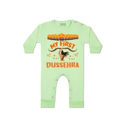 Arvesa Kids-Unisex Green Cotton Rompers-picture-14