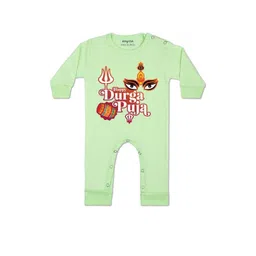 Arvesa Kids-Unisex Green Cotton Rompers-picture-54