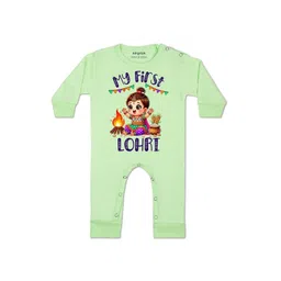 Arvesa Kids-Unisex Green Cotton Rompers-picture-17