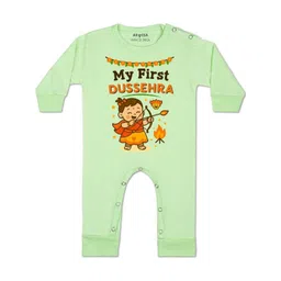 Arvesa Kids-Unisex Green Cotton Rompers-picture-27