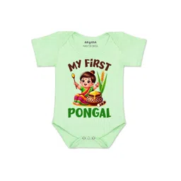 Arvesa Kids-Unisex Green Cotton Rompers-picture-15