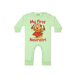 Arvesa Kids-Unisex Green Cotton Rompers-picture-49