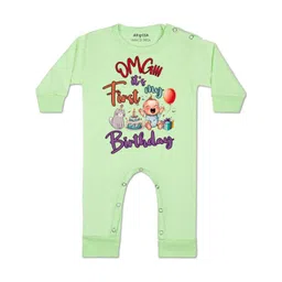 Arvesa Kids-Unisex Green Cotton Rompers-picture-42