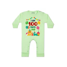 Arvesa Kids-Unisex Green Cotton Rompers-picture-48
