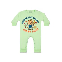 Arvesa Kids-Unisex Green Cotton Rompers-picture-20