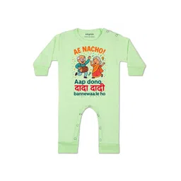 Arvesa Kids-Unisex Green Cotton Rompers-picture-30