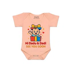 Arvesa Kids-Unisex Peach Cotton Rompers-picture-16