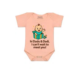 Arvesa Kids-Unisex Peach Cotton Rompers-picture-32