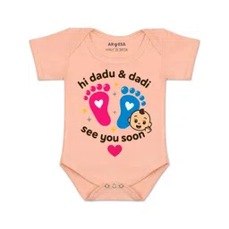 Arvesa Kids-Unisex Peach Cotton Rompers-picture-34