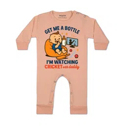 Arvesa Kids-Unisex Peach Cotton Rompers-picture-13