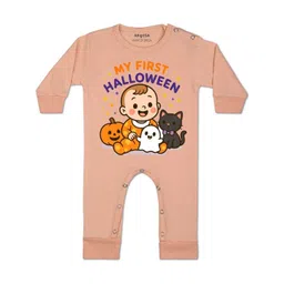 Arvesa Kids-Unisex Peach Cotton Rompers-picture-19