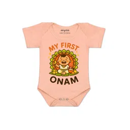 Arvesa Kids-Unisex Peach Cotton Rompers-picture-15