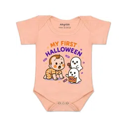 Arvesa Kids-Unisex Peach Cotton Rompers-picture-14