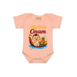 Arvesa Kids-Unisex Peach Cotton Rompers-picture-17