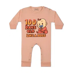 Arvesa Kids-Unisex Peach Cotton Rompers-picture-47