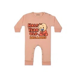 Arvesa Kids-Unisex Peach Cotton Rompers-picture-24