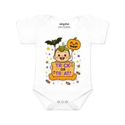 Arvesa Kids-Unisex White Cotton Rompers-picture-57