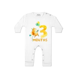 Arvesa Kids-Unisex White Cotton Rompers-picture-21