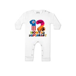 Arvesa Kids-Unisex White Cotton Rompers-picture-34