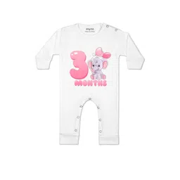 Arvesa Kids-Unisex White Cotton Rompers-picture-52