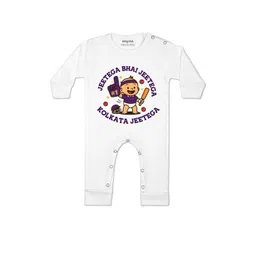 Arvesa Kids-Unisex White Cotton Rompers-picture-32