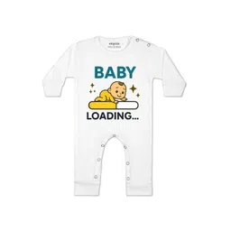 Arvesa Kids-Unisex White Cotton Rompers-picture-26