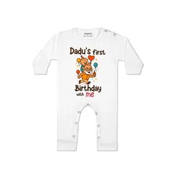 Arvesa Kids-Unisex White Cotton Rompers-picture-19
