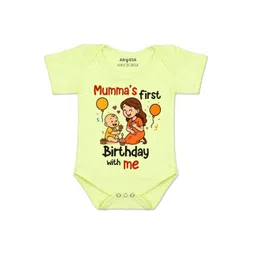 Arvesa Kids-Unisex Yellow Cotton Rompers-picture-36