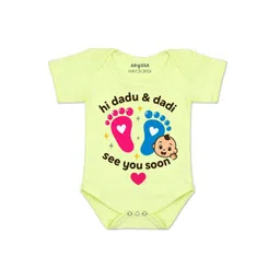 Arvesa Kids-Unisex Yellow Cotton Rompers-picture-12