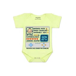 Arvesa Kids-Unisex Yellow Cotton Rompers-picture-12
