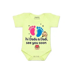 Arvesa Kids-Unisex Yellow Cotton Rompers-picture-13